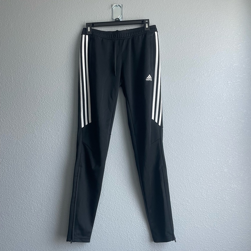 Adidas Women's Black Joggers with White Stripes